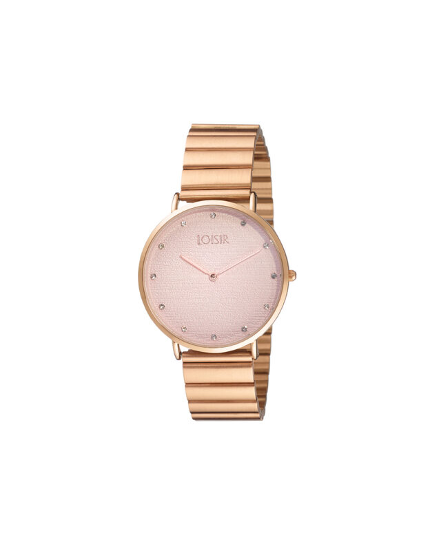 Loisir ρολόι με μπρασελέ από ανοξείδωτο ατσάλι & ροζ χρυσό καντράν 11L05-00493
