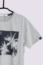 T-shirt με Τύπωμα Palm Trees - Γκρι - Image 3