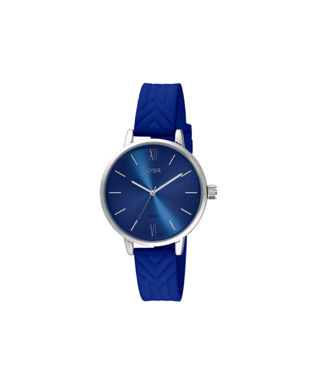 Loisir ρολόι με μπλε λουράκι σιλικόνης και μπλε καντράν 11L07-00286