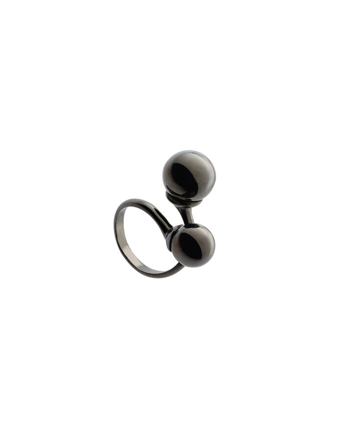 Loisir δαχτυλίδι από ανοξείδωτο ατσάλι και μαύρη επιμετάλλωση 04L15-00004