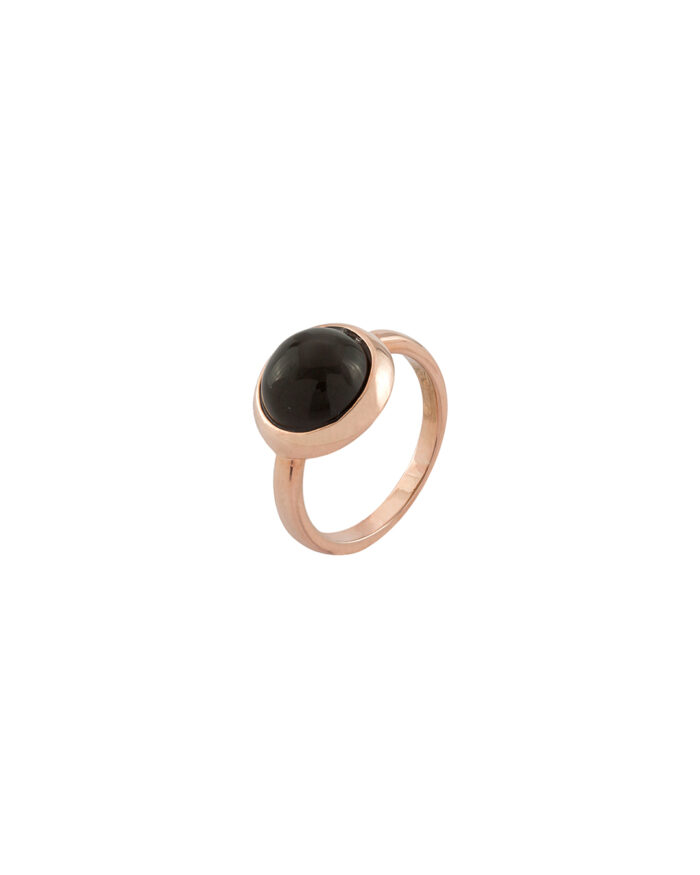 Loisir δαχτυλίδι μεταλλικό με μαύρο κρύσταλλο 04L15-00146