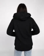 Unisex ζακέτα φούτερ με γούνινη επένδυση σε μαύρο | Bodymove - Image 4