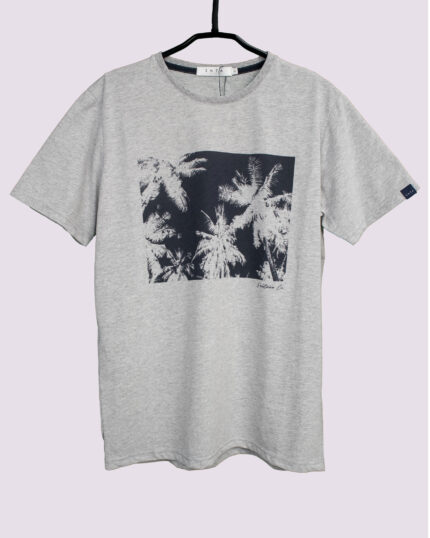 T-shirt με Τύπωμα Palm Trees - Γκρι