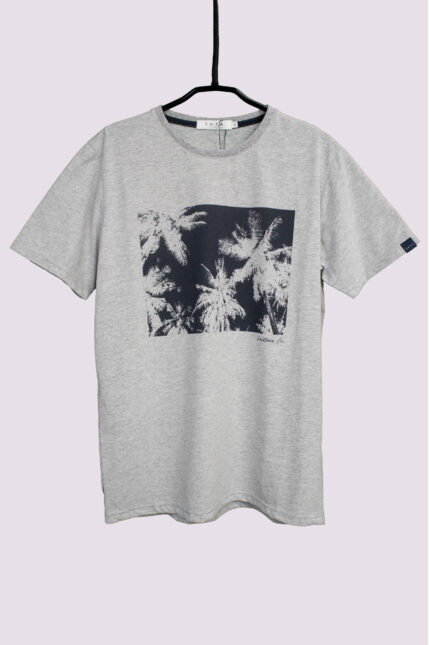 T-shirt με Τύπωμα Palm Trees - Γκρι