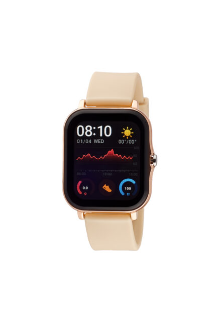 Loisir ρολόι Smartwatch μαύρο/ροζ χρυσό με μπεζ λουράκι σιλικόνης 11L75-00345
