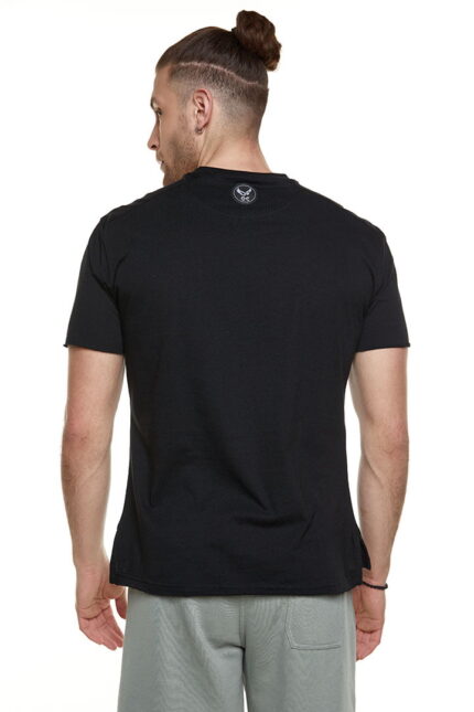 Ανδρικό T-shirt με Σκίσιμο στο Πλάι Bodymove μαύρο