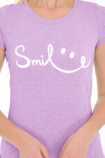 T-Shirt με στάμπα ''smile'' λιλά