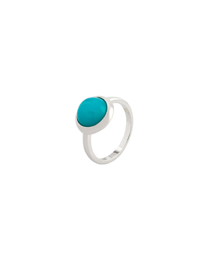 Loisir δαχτυλίδι μεταλλικό με μπλε κρύσταλλο 04L15-00120