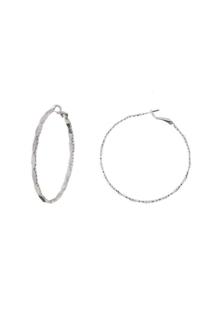 Loisir σκουλαρίκια μεταλλικά ασημί κρίκοι 03L15-00240