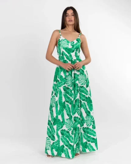 Φόρεμα maxi tropical print