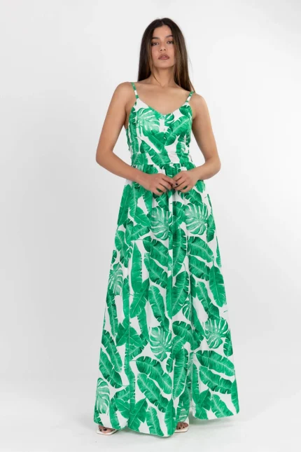 Φόρεμα maxi tropical print