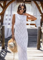 Αέρινο πλεκτό maxi φόρεμα boho chic
