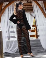 Μακρύ φόρεμα παραλίας με σχέδιο διχτυωτό - Image 3