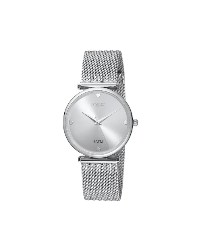 Loisir ρολόι Skipper με ατσάλινο mesh band και ασημί καντράν 11L03-00484