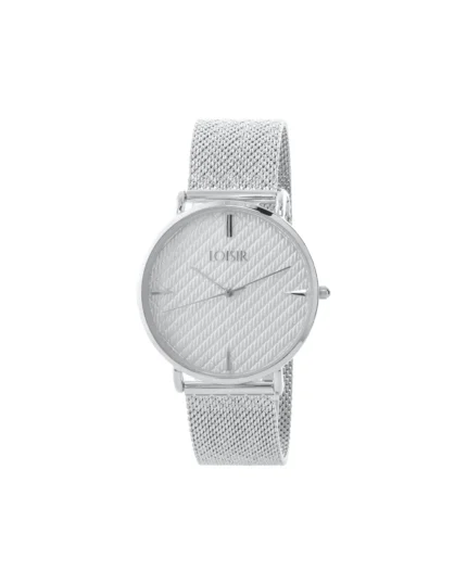 Loisir ρολόι Runway με ατσάλινο mesh band και λευκό textured καντράν 11L03-00523