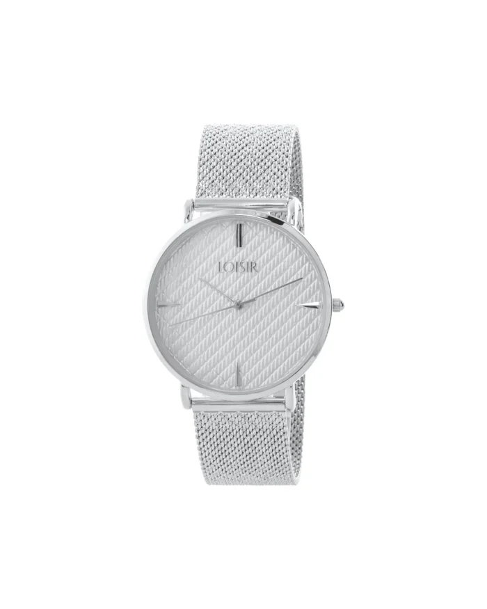 Loisir ρολόι Runway με ατσάλινο mesh band και λευκό textured καντράν 11L03-00523