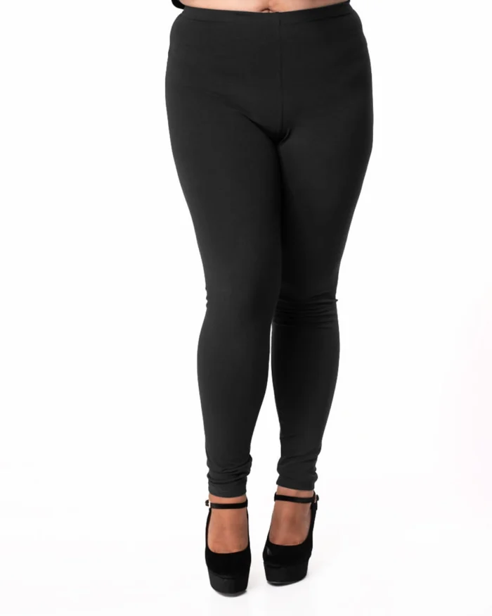 Plus size κολάν βαμβακερό σε μαύρο | Bodymove - Image 1