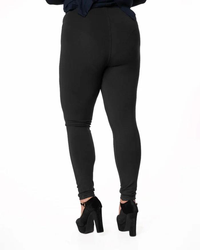 Plus size κολάν βαμβακερό σε μαύρο | Bodymove - Image 3