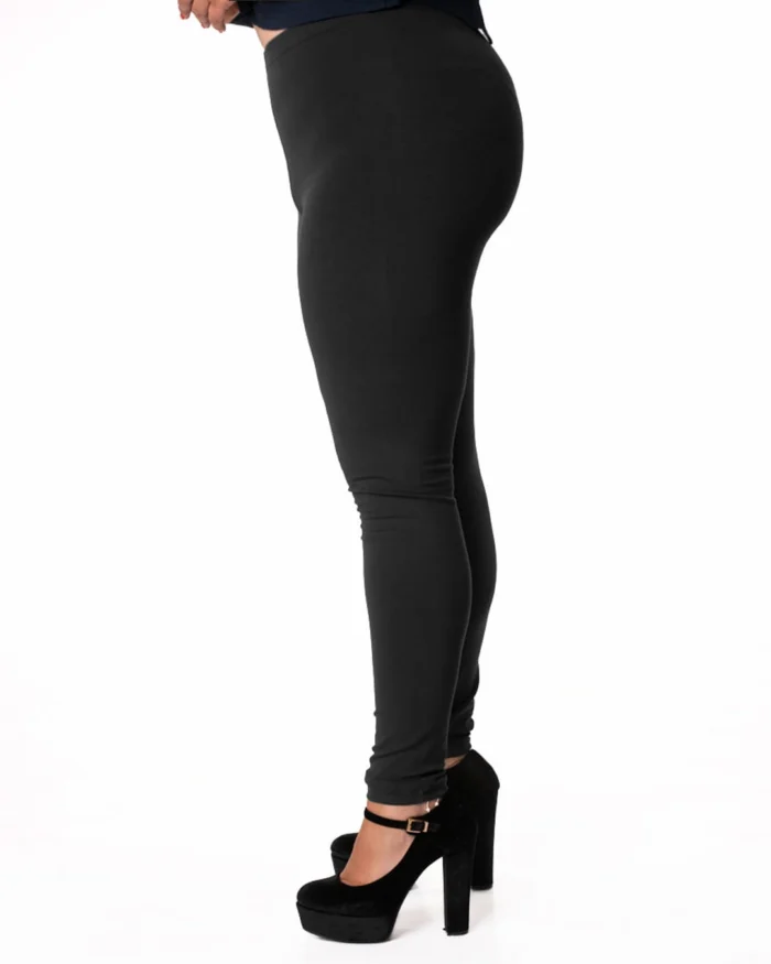Plus size κολάν βαμβακερό σε μαύρο | Bodymove - Image 2