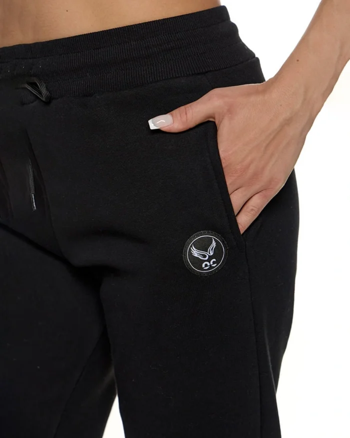 Παντελόνι φόρμας τρίκλωνο φαρδύ σε μαύρο | Bodymove - Image 3