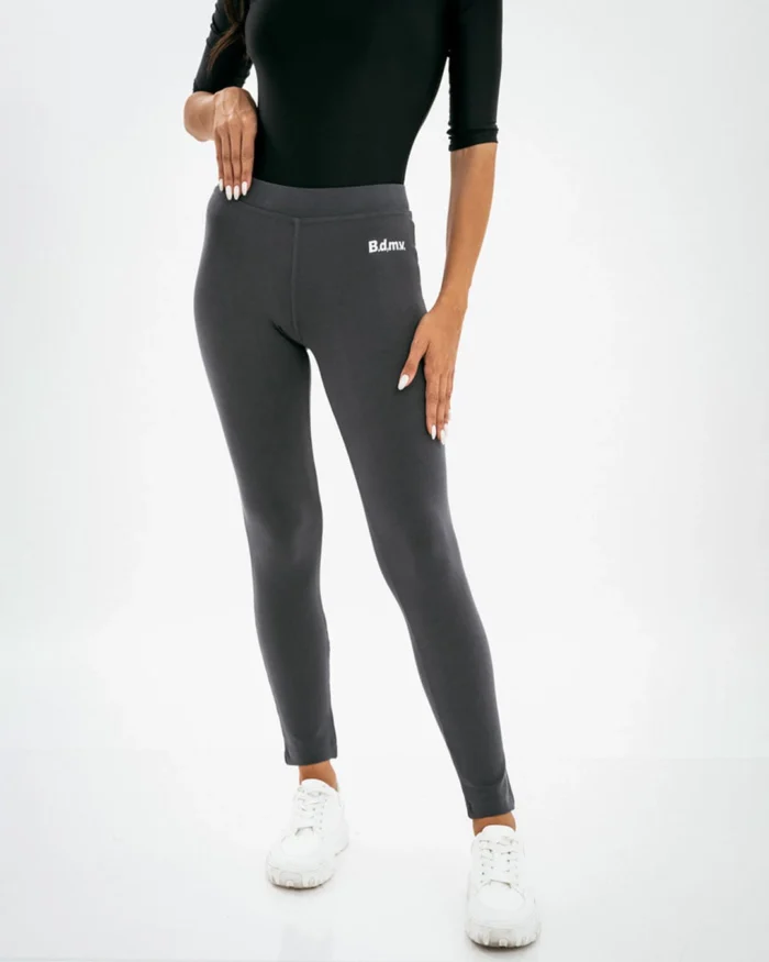 Κολάν ψηλόμεσο με λογότυπο σε ανθρακί | Bodymove - Image 1
