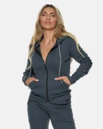 Ζακέτα φούτερ με κουκούλα σε ανθρακί | Bodymove