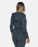 Ζακέτα φούτερ με κουκούλα σε ανθρακί | Bodymove - Image 2