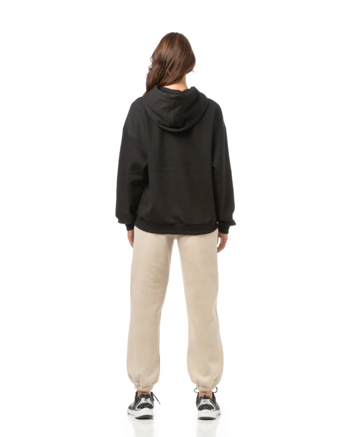 Oversized φούτερ τρίκλωνο με κουκούλα σε μαύρο | Bodymove - Image 2