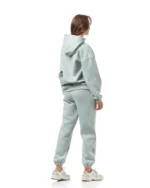 Oversized φούτερ τρίκλωνο με κουκούλα σε μέντα | Bodymove - Image 3