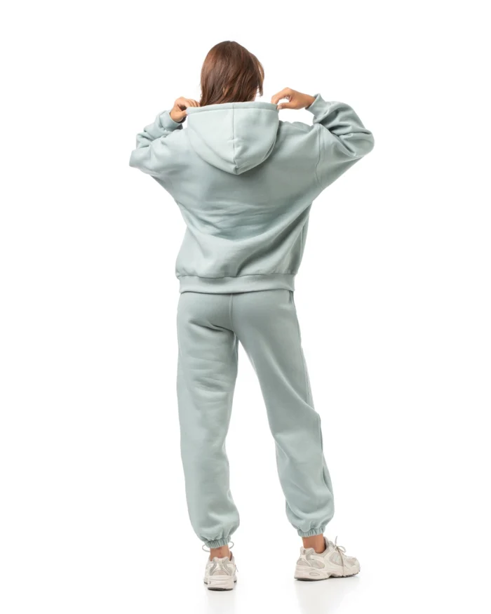 Oversized φούτερ τρίκλωνο με κουκούλα σε μέντα | Bodymove - Image 4