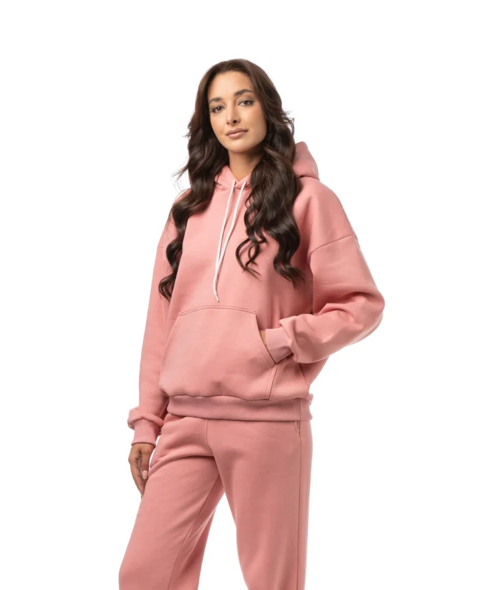 Oversized φούτερ τρίκλωνο με κουκούλα σε σάπιο μήλο | Bodymove - Image 1