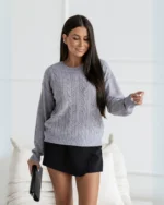 Μπλούζα πλεκτή με σχέδιο πλεξούδας