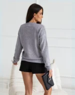 Μπλούζα πλεκτή με σχέδιο πλεξούδας - Image 2