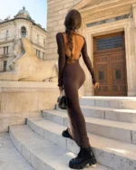 Μάξι φόρεμα έξωμο με ανοιχτή πλάτη - Image 2
