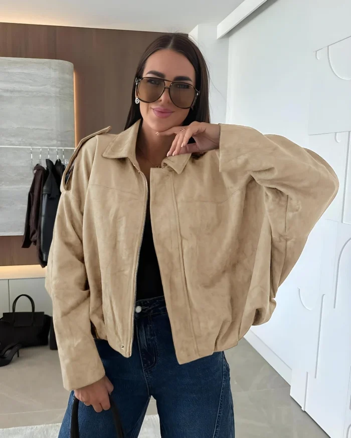 Oversized σουέντ jacket - Image 1