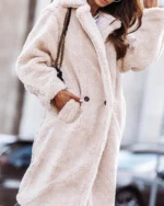 Πανωφόρι teddy oversized με τσέπες - Image 3