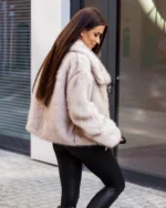 Συνθετική oversized γούνα με φαρδύ γιακά - Image 2