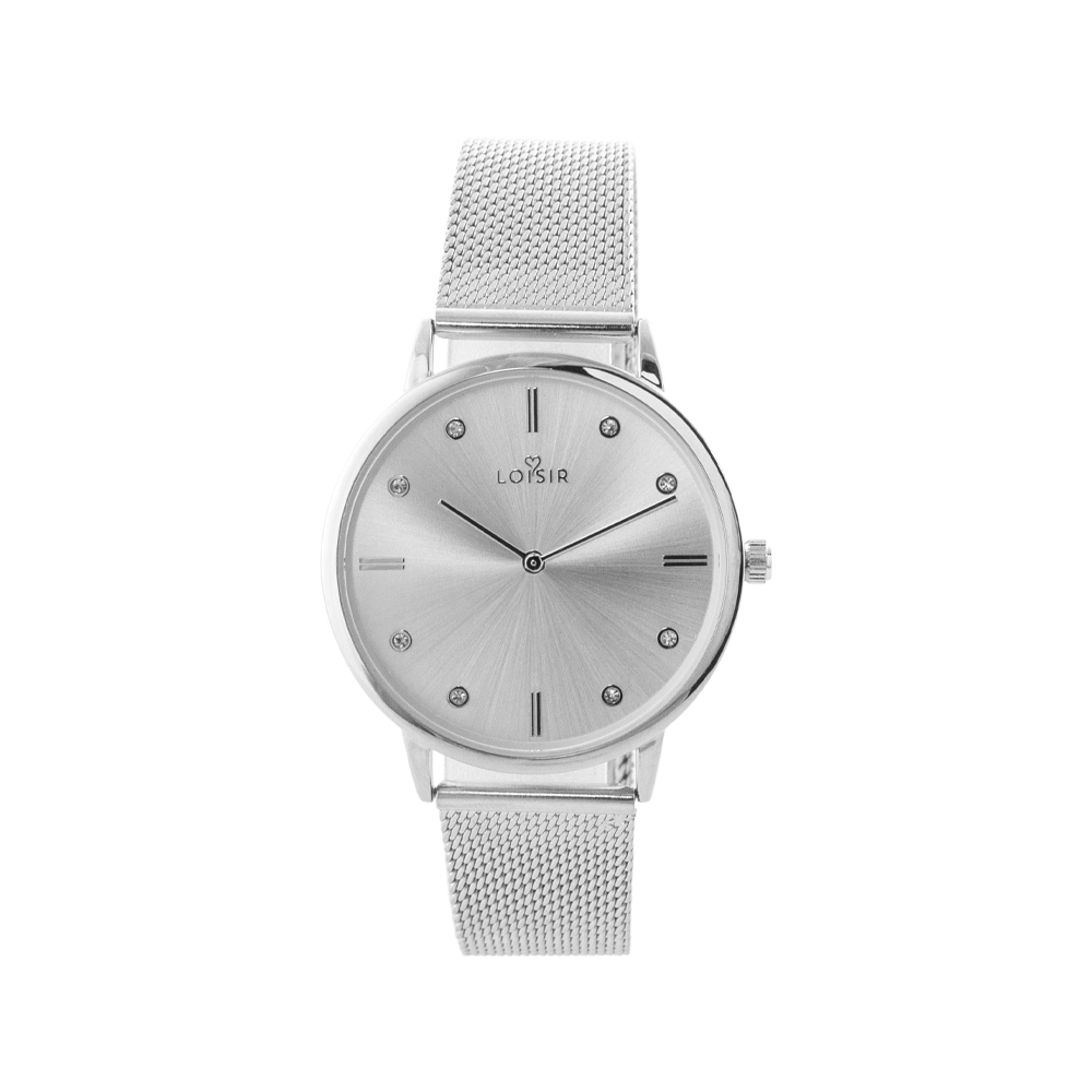 11L03-00580 Loisir ρολόι Fountain με ατσάλινο mesh band και ασημί καντράν 11L03-00580 - Image 1