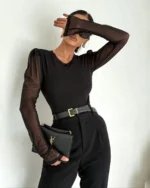 Κορμάκι με διάφανα μανίκια - Image 2